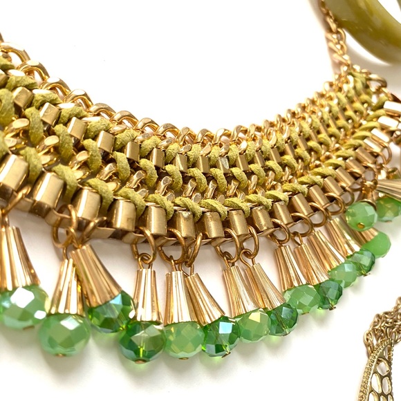 Green Gold Tone Jewelry Lot - Picture 4 of 5